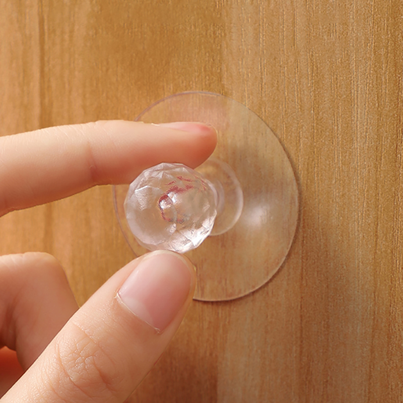 柜门圆形拉手免打孔粘贴自粘推拉门橱柜抽屉柜子衣柜玻璃窗门把手