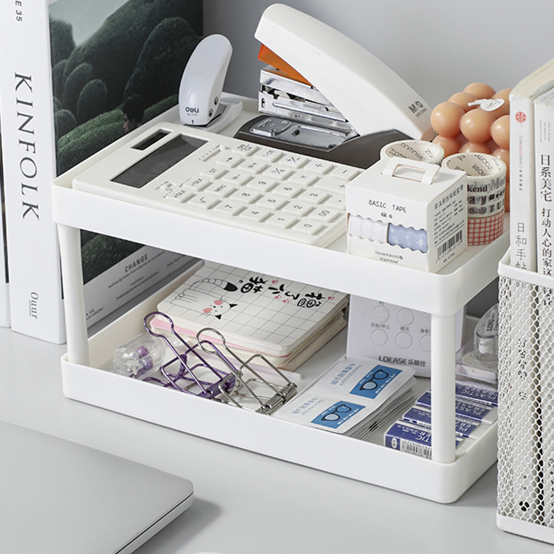 双层桌面置物书桌文具杂物收纳架