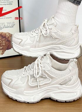 回力黑色老爹鞋女2026春季新款爆款潮酷女鞋增高厚底休闲运动鞋子