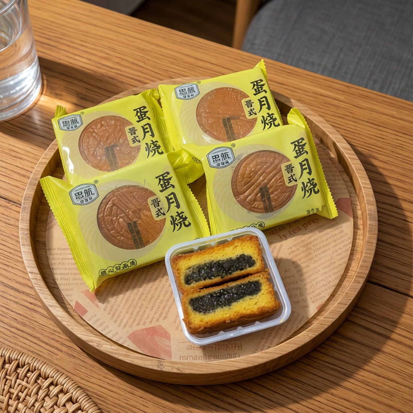 忠航蛋月烧蛋糕饼皮月饼五仁味山楂味苏子味多口味中秋月饼