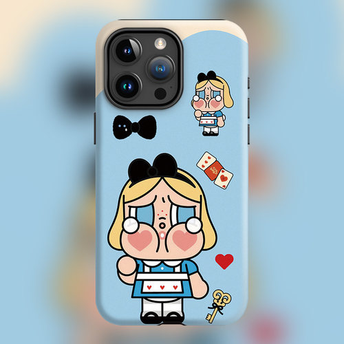 眼泪工厂潮玩新款16plus爱丽丝蓝色CRYBABY适用iPhone15Promax苹果手机壳14防摔套13磨砂哭娃软壳磁吸Magsafe