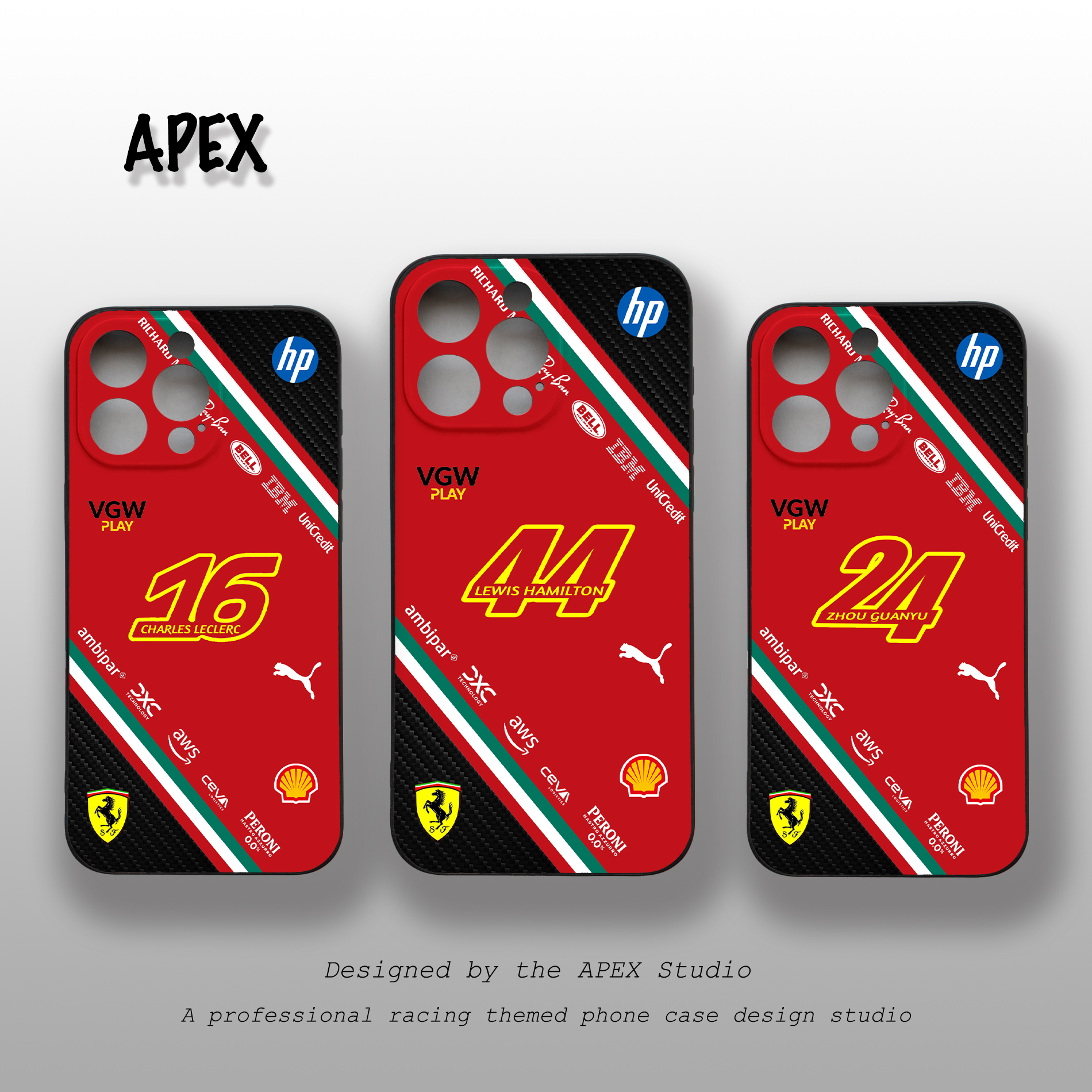 F1法拉利车队Ferrari赛车汉密尔顿勒克莱尔周冠宇周边iphone苹果华为vivo小米oppo一加iqoo全包防摔手机套壳