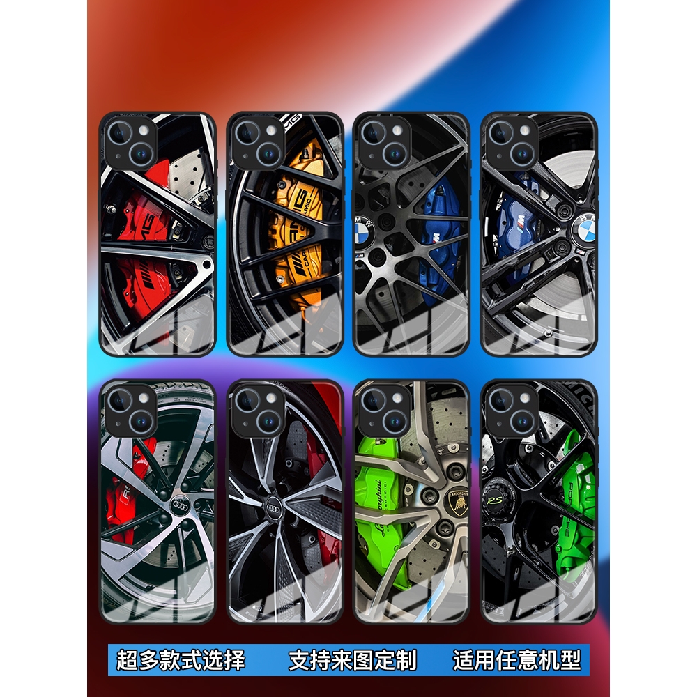 AMG轮毂苹果15手机壳14pro玻璃xsmax小米13pro华为mate60适用nova11荣耀80个性创意vivox70潮男reno8三星s22+