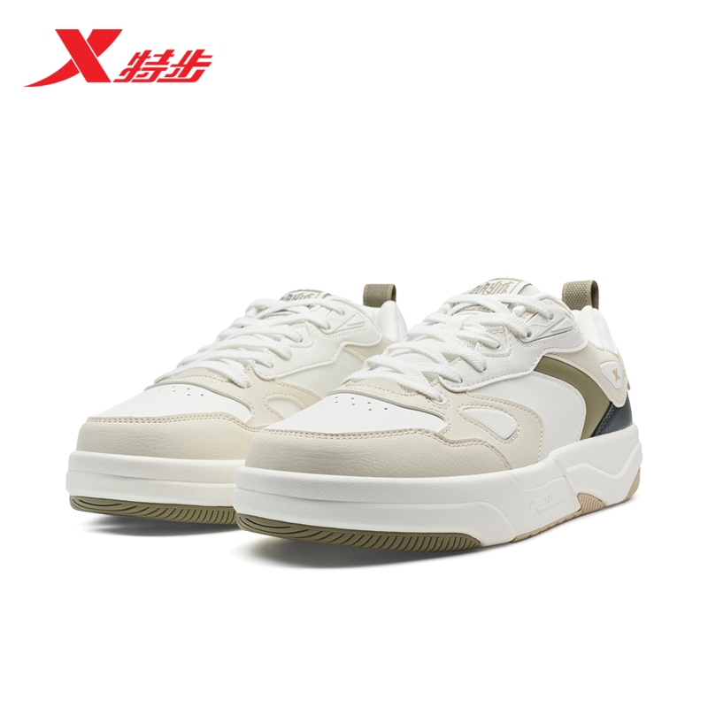 范丞丞同款丨特步星轨板鞋2025冬季男士革面保暖休闲鞋运动鞋男鞋