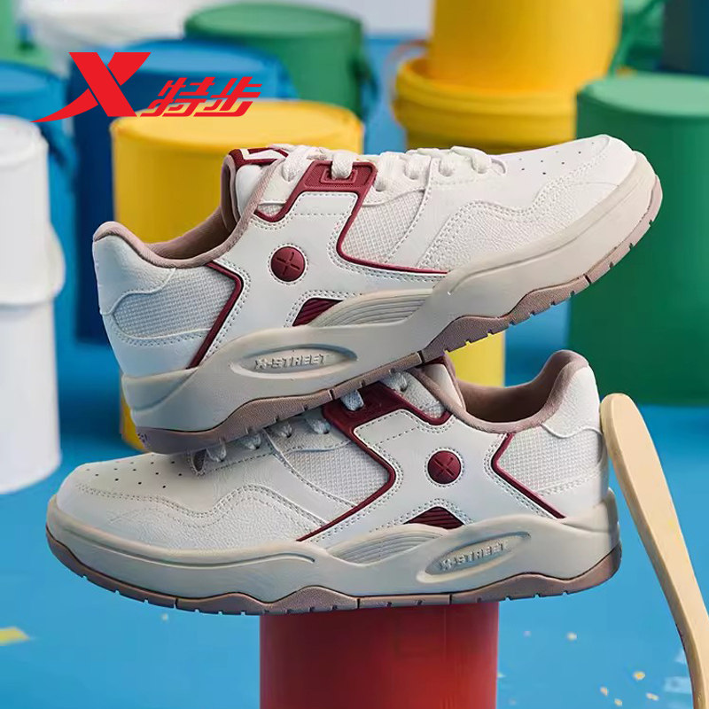 特步海浪鞋2025秋季女鞋板鞋情侣低帮平底学生休闲鞋运动鞋子