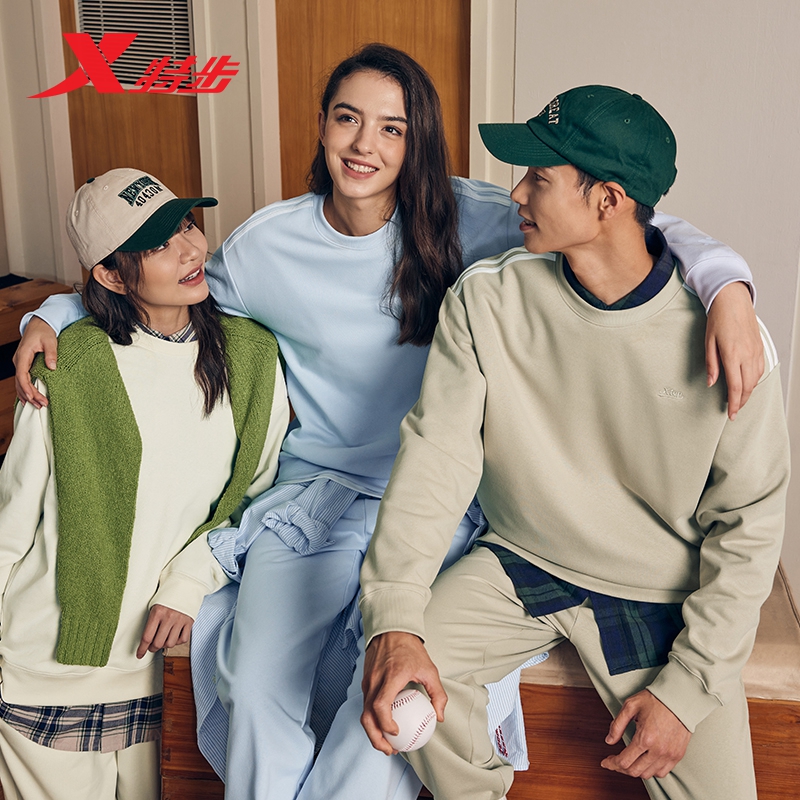 【出清合集】特步运动套装男女秋季情侣休闲卫衣长裤宽松双层风衣