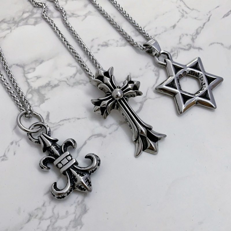 复古十字架童军花吊坠不掉色男女情侣项链欧美潮酷嘻哈配饰毛衣链,饰品/流行首饰/时尚饰品新,项链,淘宝优惠券,粉丝福利购,淘宝优惠卷