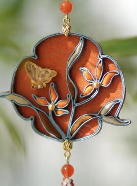 柒禧兰花非遗盘扣压襟项链礼物女