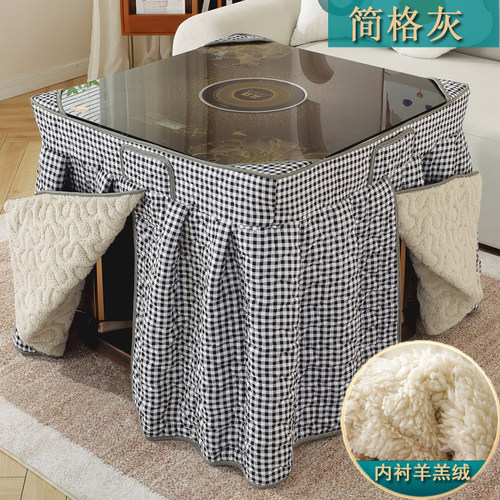 新款加厚电炉罩烤火罩被电烤炉罩子电暖炉套烤火架正方形桌布套罩