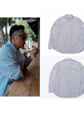 madboys MDNS STD STRIPESHIRT日产蓝白条纹衬衣衬衫余文乐26SS