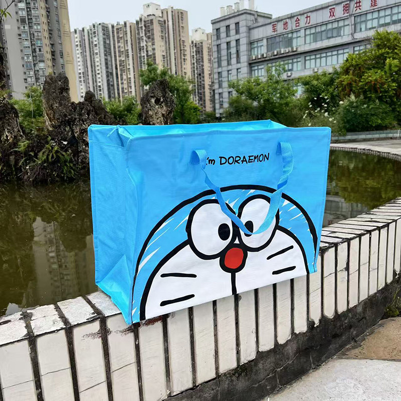 带拉链手提大容量叮当猫收纳袋图片