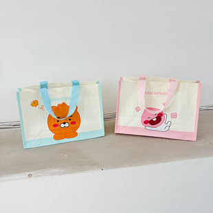 卡通小号手提编织袋便当包饭盒袋杂物收纳袋环保袋礼物可爱购物袋