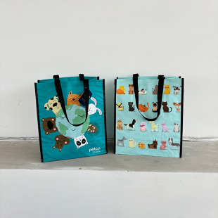 手提袋编织袋大容量休闲超市购物袋卡通环保袋单肩包收纳袋补习袋