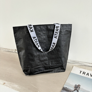 简约纯色大容量休闲环保袋编织袋逛街超市购物袋单肩收纳袋礼品袋