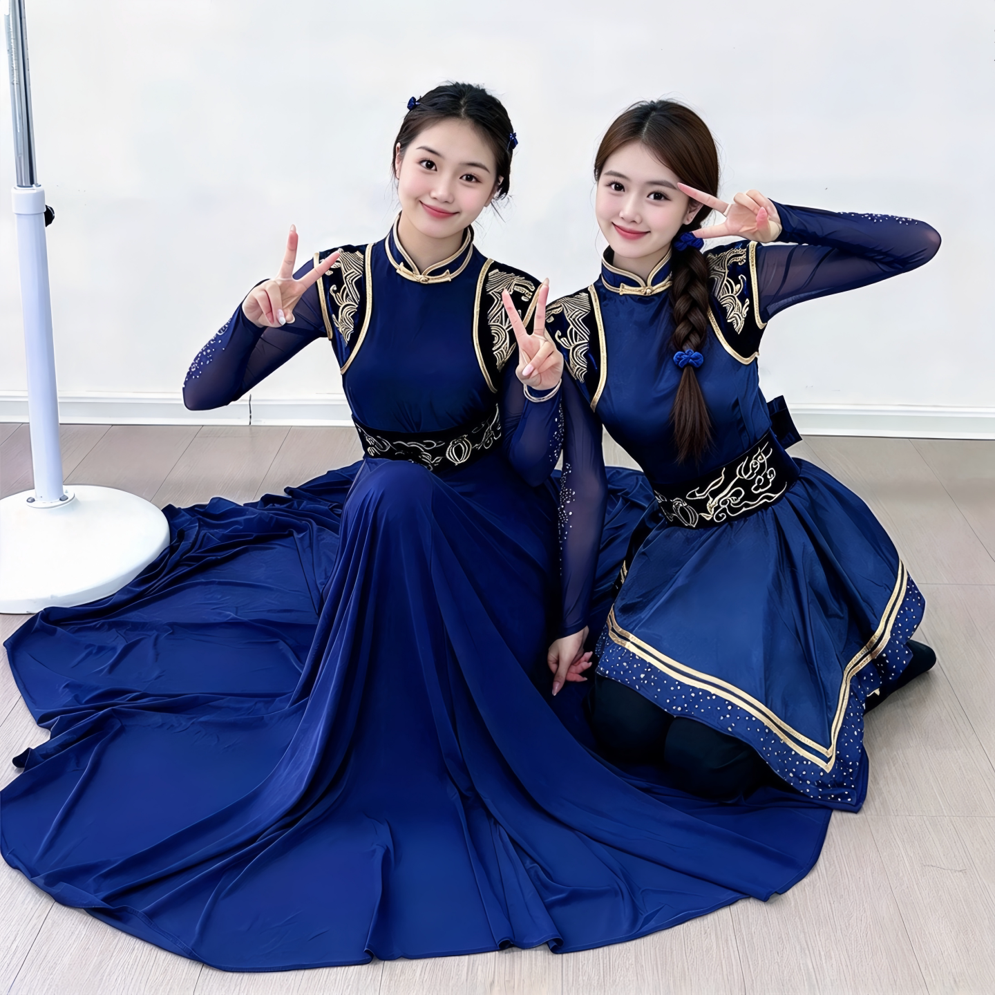 蒙古舞蹈新款女成人艺考大摆裙民族练习裙蒙族服饰演出服高端服装