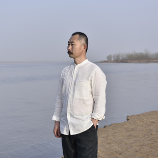 「慈航布衣」新中式立领亚麻 白衬衫原创