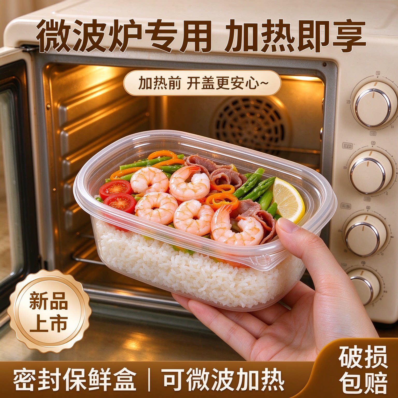 一次性餐盒食品级材质密封防漏保鲜加厚可微波炉加热耐高温打包盒