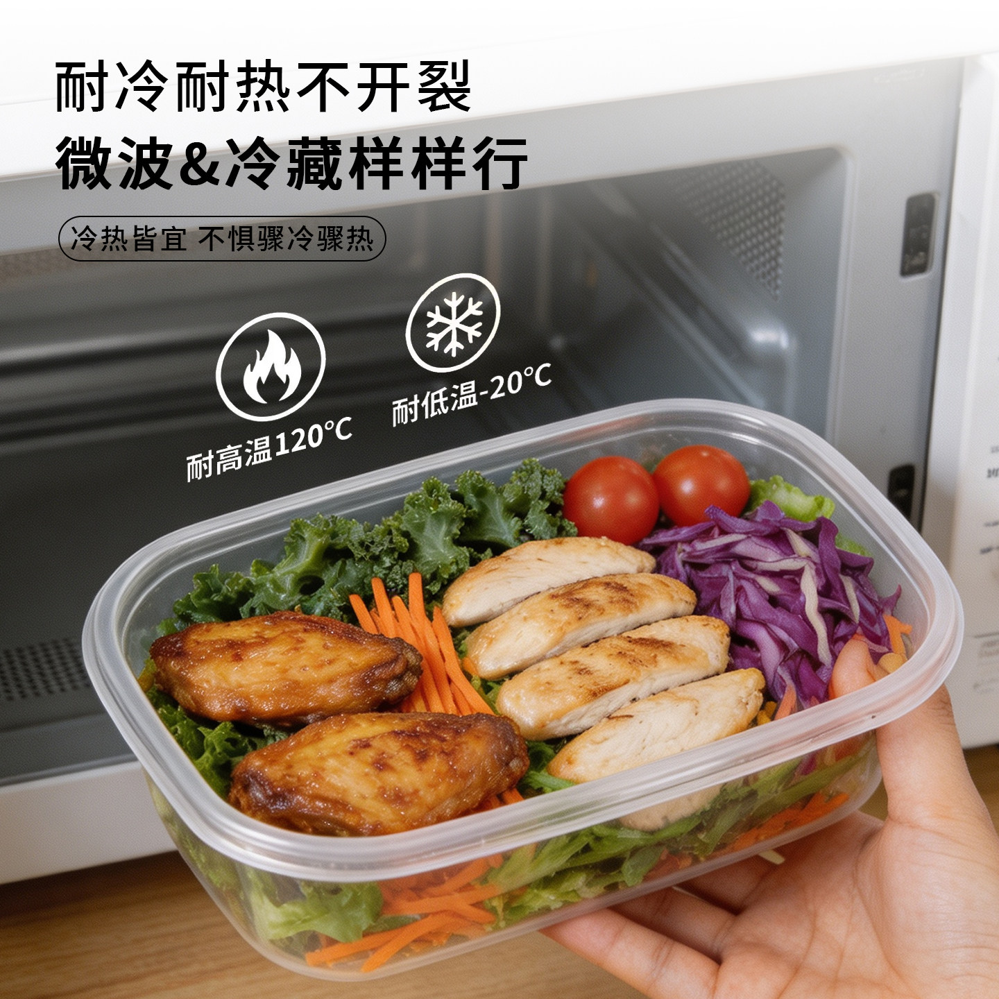 【可微波炉加热】一次性免洗饭盒