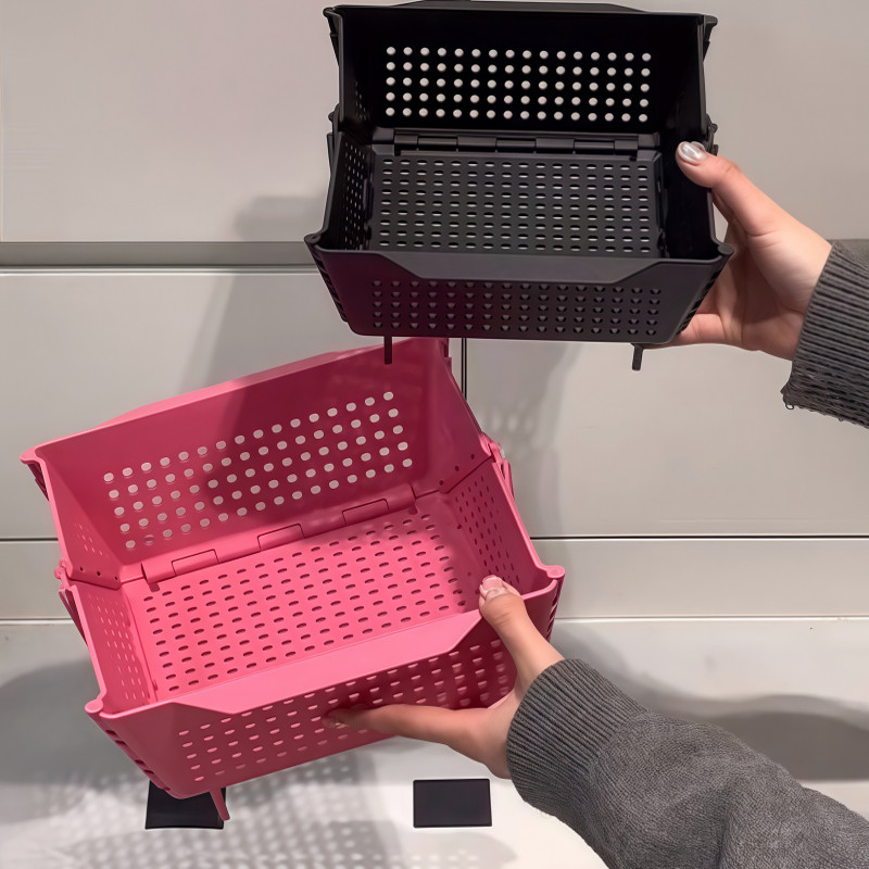 可折叠沥水篮洗菜盆洗水果神器双层食品级加厚多功能果盘果篮厨房,收纳整理,收纳筐,淘宝优惠券,粉丝福利购,淘宝优惠卷