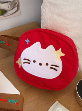 高颜值猫咪拍立得收纳包迷你便携手拎包ccd相机包随身旅行化妆包