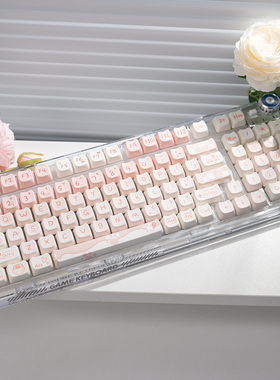AOC透明机械键盘gasket结构无线蓝牙RGB灯光麻将音静音女生办公