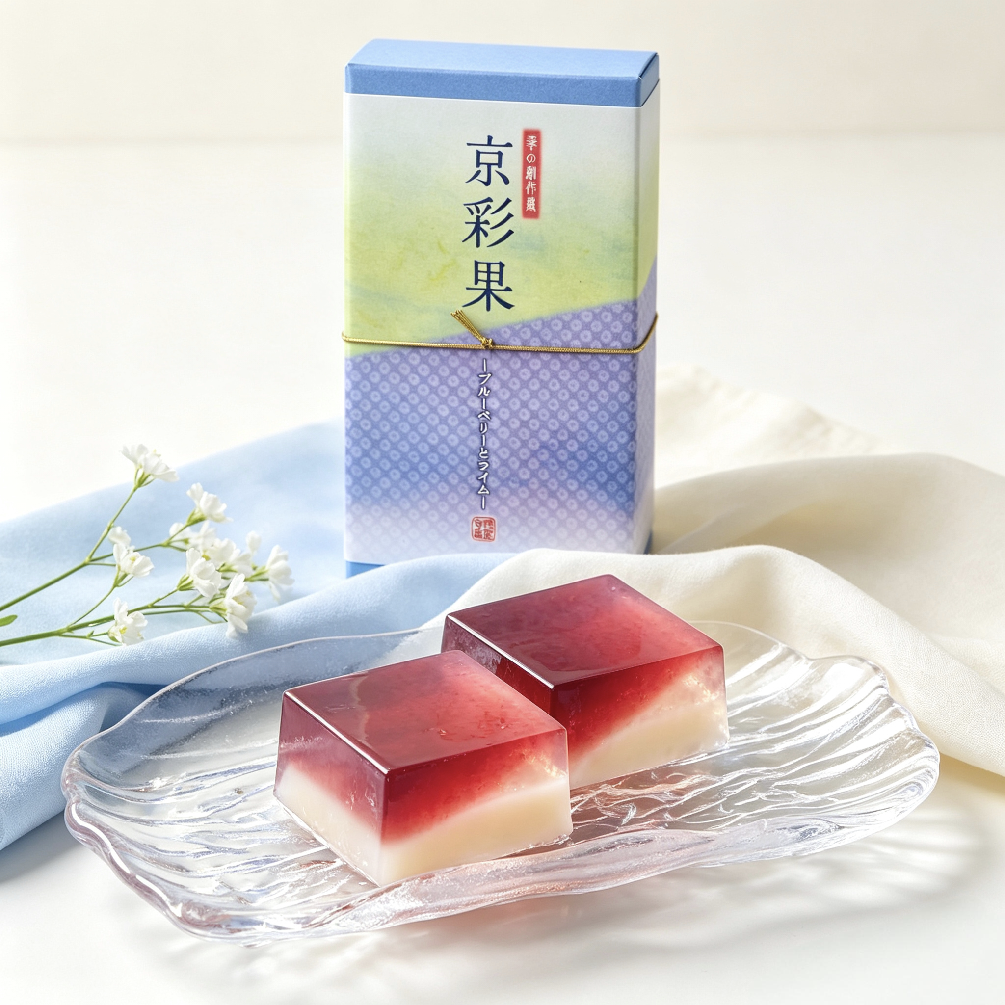 【现货超美酸甜】日本进口俵屋吉富蓝莓青柠味锦玉羊羹京都礼盒