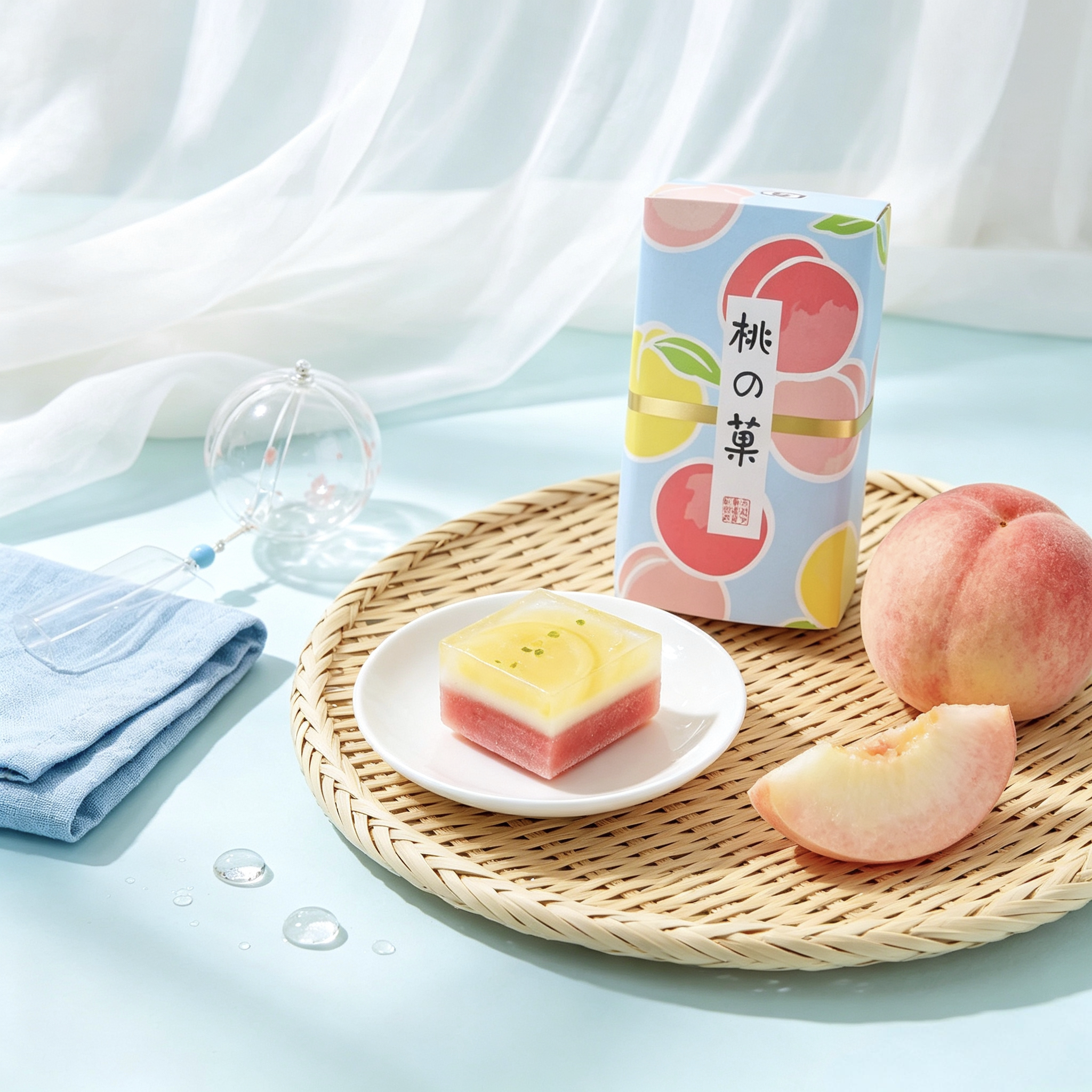 【现货】日本彩云堂季节限定白桃果肉羊羹点心伴手礼盒进口零食