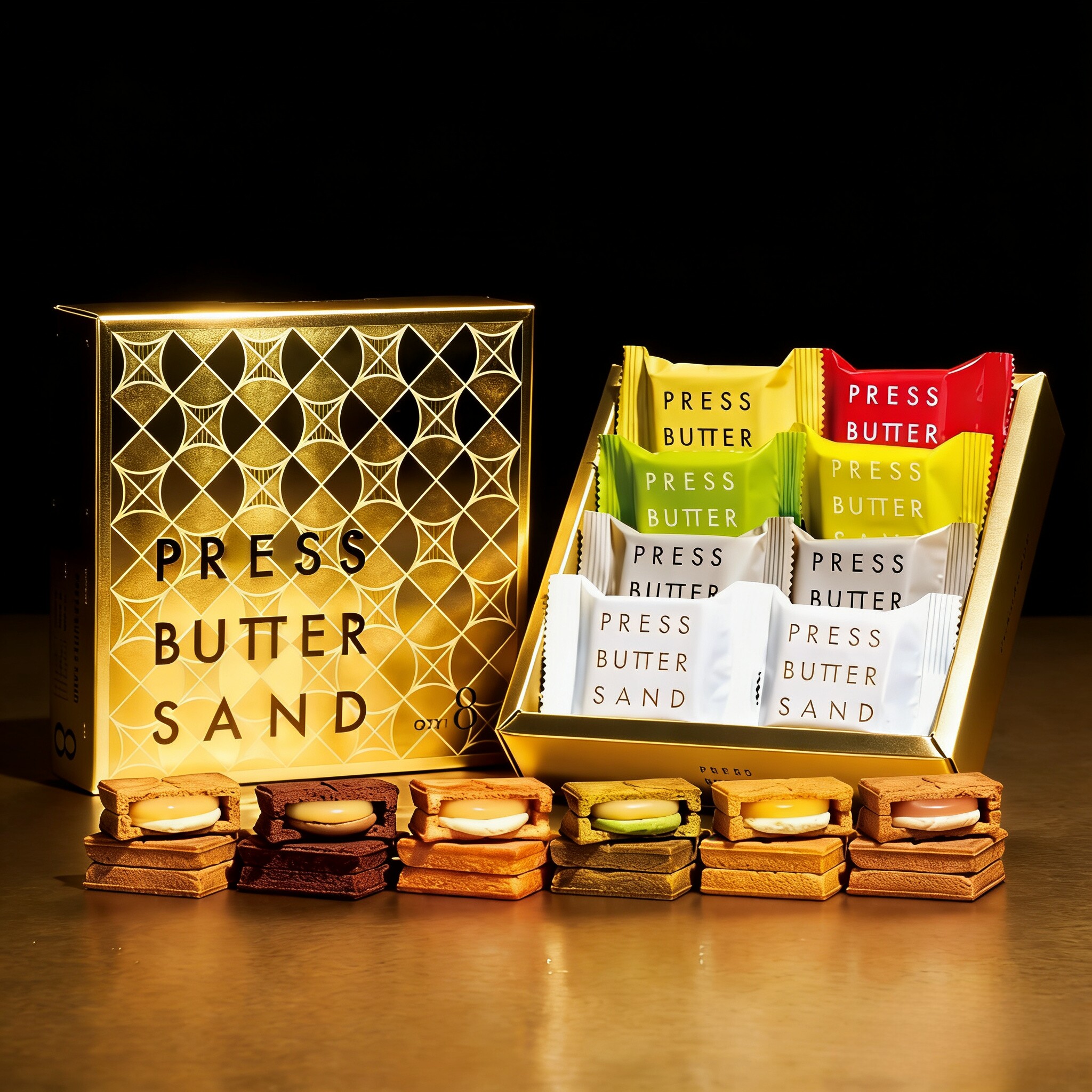 【现货大热品】日本PRESS BUTTER SAND焦糖奶油草莓杏仁饼干限定