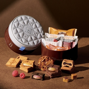 【现货】日本PRESS BUTTER SAND焦糖奶油巧克力杏仁夹心饼干礼盒