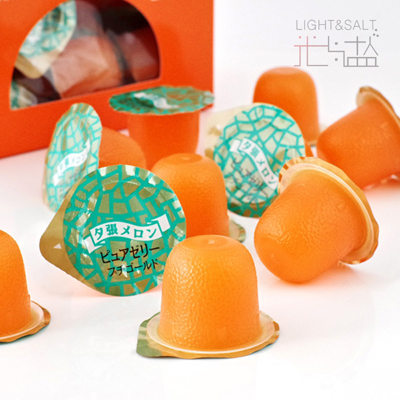 日本hori夕张哈密瓜果肉果汁果冻布丁可爱礼盒北海道
