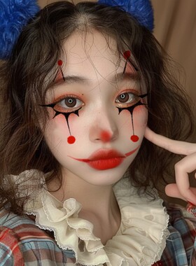 万圣节小丑纹身贴 仿真擦伤流血假伤口缝线伤疤贴纸彩绘妆容脸贴