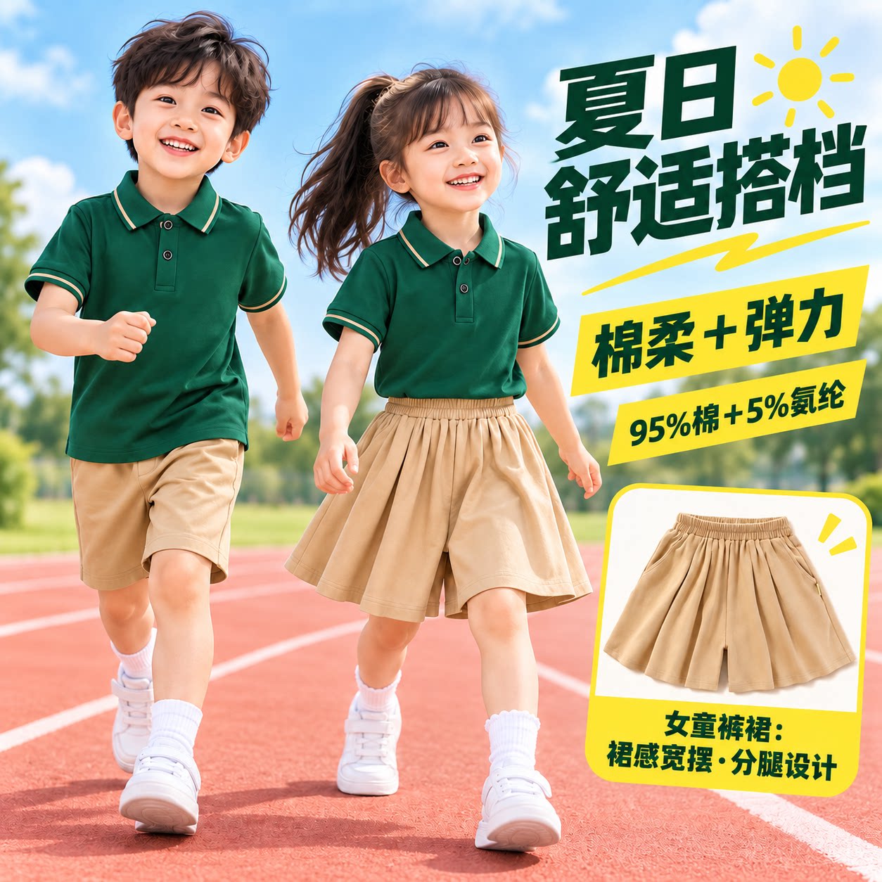 文启儿童园服班服夏季套装