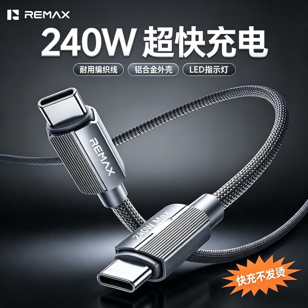 240W快充编织数据线CC/CL