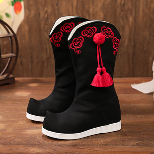 婚鞋 古风cos汉服靴戏曲内增高女爆款 古代官兵道具摄 古装 秋冬新款