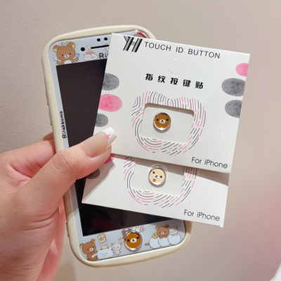 苹果手机home键卡通指纹解锁贴纸