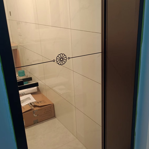 简约线条厨房卫生间淋浴房阳台玻璃门防撞腰线提示墙贴纸自粘防水