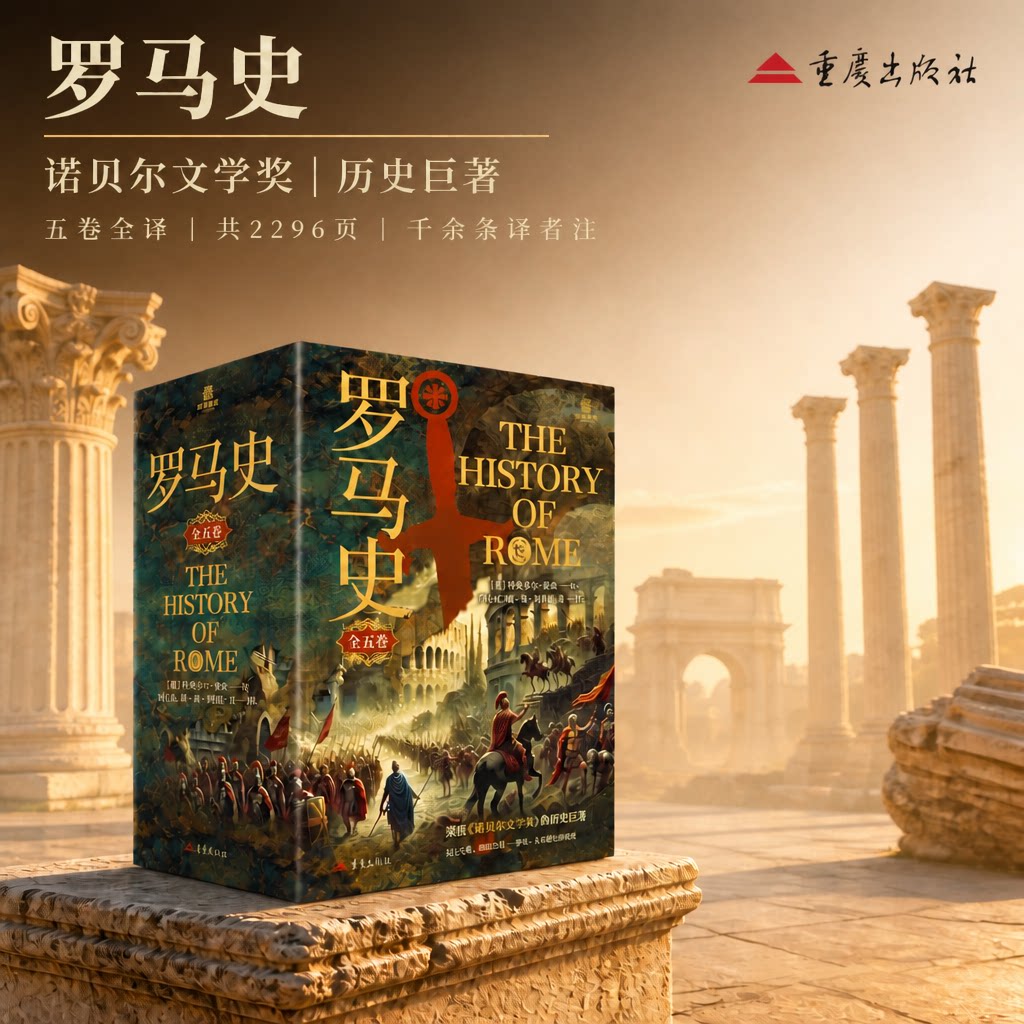 罗马史五卷全译蒙森著官方正版诺贝尔文学奖得主历史巨著世界史书籍附专有名词对照册欧洲罗马帝国文明兴替百科全书历史学布匿战争
