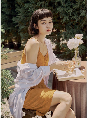 DEFINE睡衣女春夏吊带睡裙带胸垫纯棉家居服睡裙性感薄款可外穿