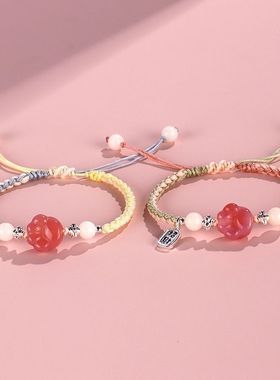 猫爪情侣款手链手工编织成品手绳