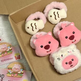 2023新款秋冬潮可爱卡通头饰Loopy小海狸发圈少女高马尾发绳发圈