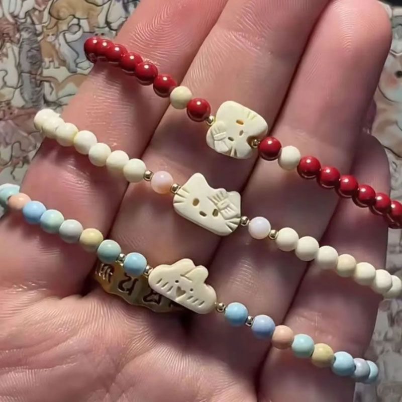 Kitty小兔子彩色串珠手链女可爱百搭多巴胺禅意手串情侣闺蜜手环