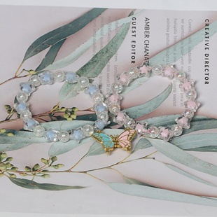 可爱蝴蝶磁吸情侣手链高颜值少女百搭甜美手串送闺蜜生日礼物饰品