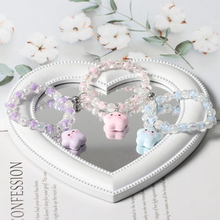 可爱星星水晶相吸情侣手链可爱爆款高颜值送闺蜜三人手串爆款饰品