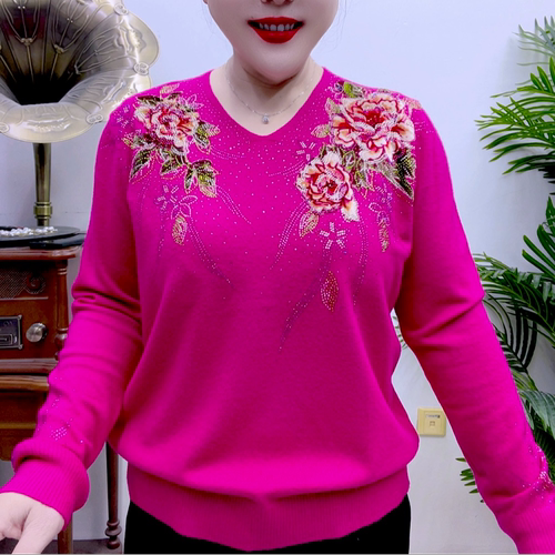 高端时尚洋气大码针织羊毛衫19A1551