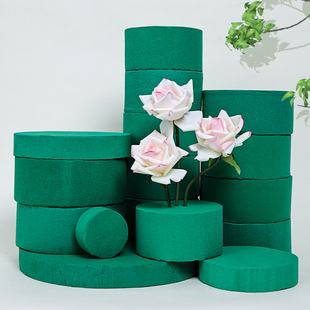 圆形花泥福桶插花泡沫泥锁水抱抱桶婚庆专用花泥块保湿花艺资材