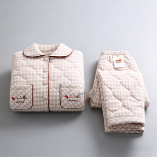 套装 加厚夹棉袄棉裤 中老年奶奶妈妈女士家居服 老太太睡衣女款 冬季