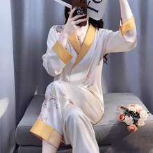 维多利亚法式轻奢真丝睡衣套装女士夏季2025新款高端桑蚕丝家居服