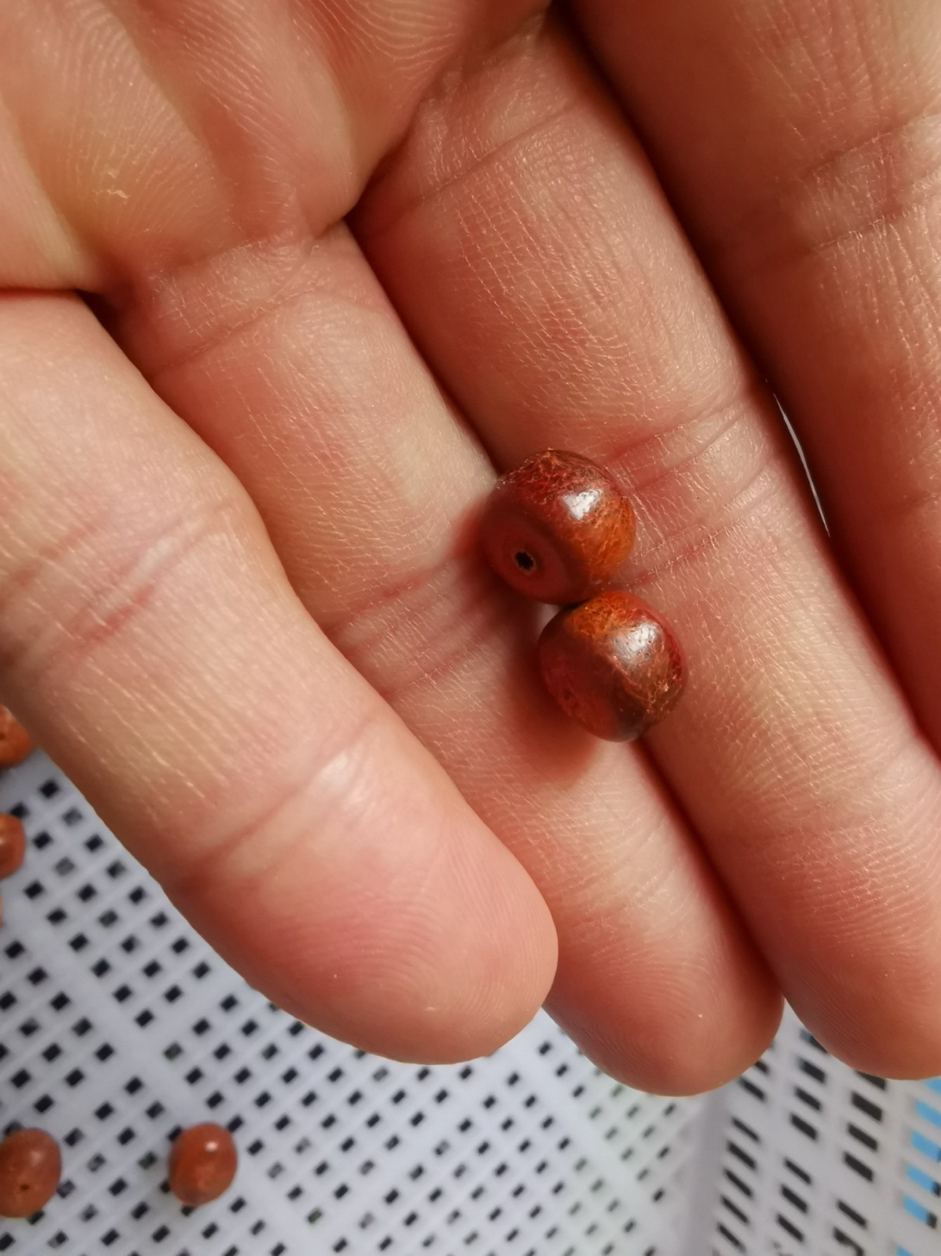 精抛 手工皮艺肆栎木皮珠子9*7散珠配珠/隔珠