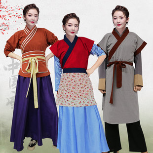 老百姓村姑服奶妈接生婆仆人下人管家丫鬟服酒馆掌柜小二服装汉服