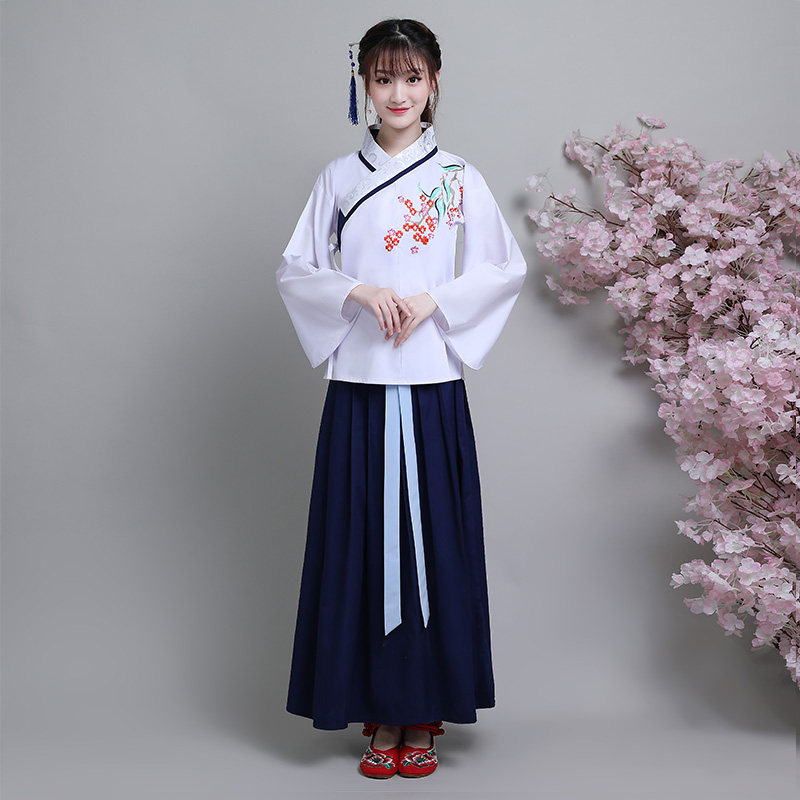 古代汉服仙女樱花古装话剧舞蹈演出服改良古风唐装中国风明制袄裙